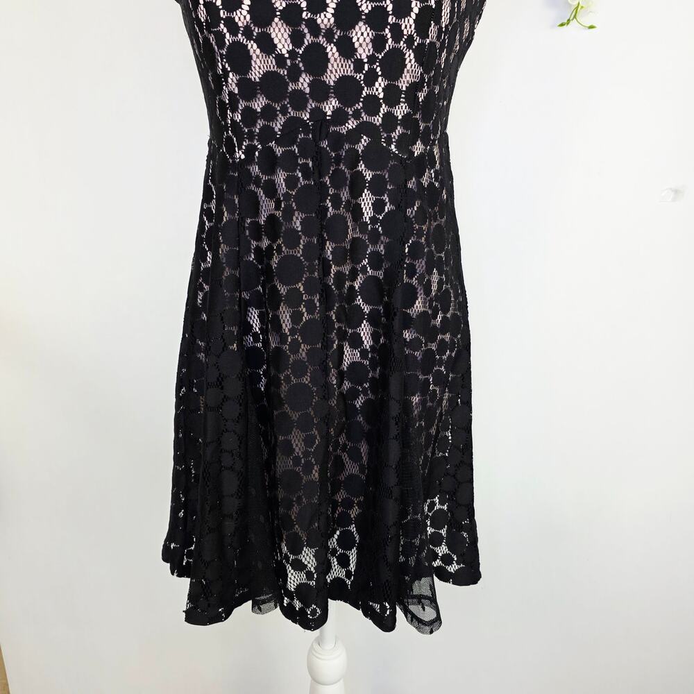 Disney Minnie Rocks the Dots Dress Medium Black Lace Polka Dot Whimisgoth - Picture 5 of 12